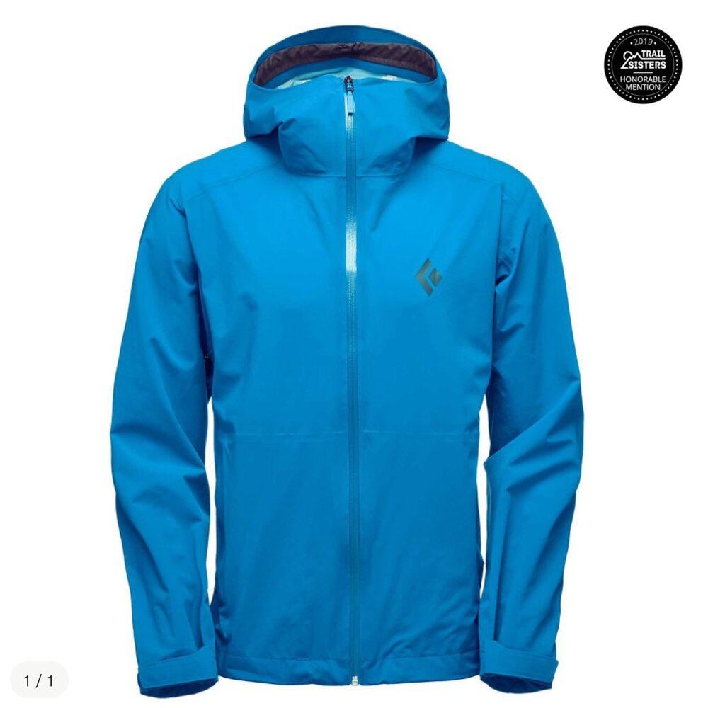 BLACK DIAMOND MEN'S STORMLINE STRETCH RAIN SHELL - BLUE - MEDIUM